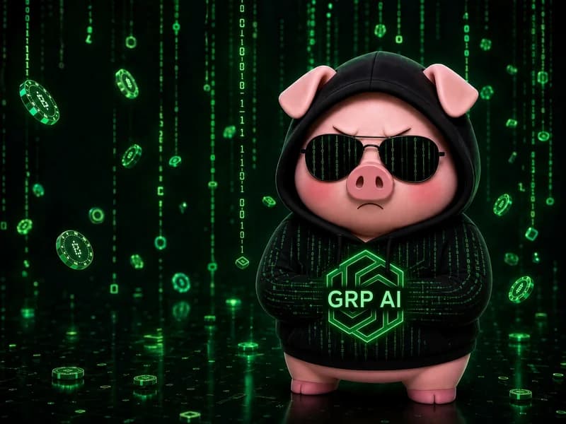 Character illustration featuring the GRP AI pig